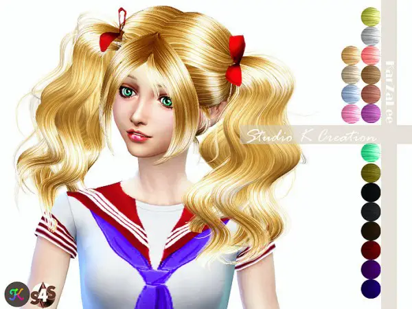 Studio K Creation: Animate hair 40   Miho for Sims 4