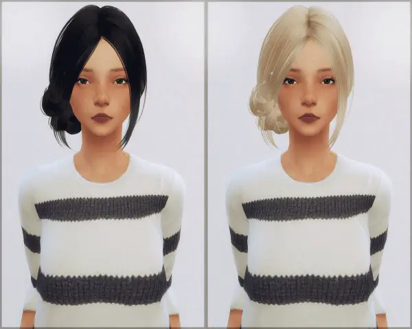 Ellie Simple: Skysims 143 hair retextured for Sims 4