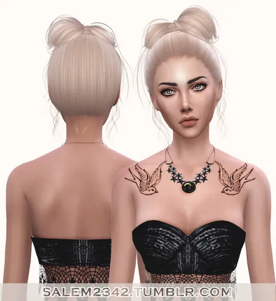 Salem2342: Sintiklia`s Zoella 14 hairstyle retextured for Sims 4