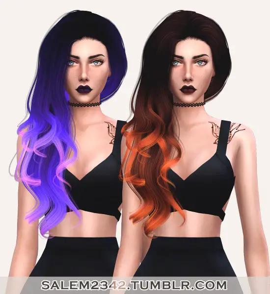 Salem2342: Anto`s Dynasty hair retextured for Sims 4