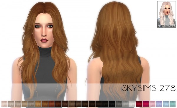 Porcelain Warehouse: Skysims 277 and 278 hairs retextured for Sims 4