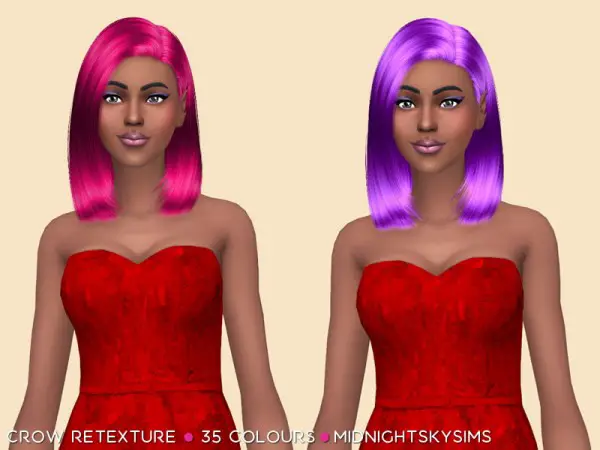 Simsworkshop: Crow hair retextured by midnightskysims for Sims 4