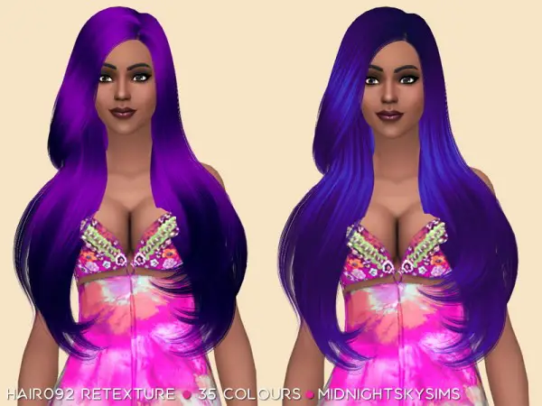 Simsworkshop: Hair 092 Retextured by midnightskysims for Sims 4