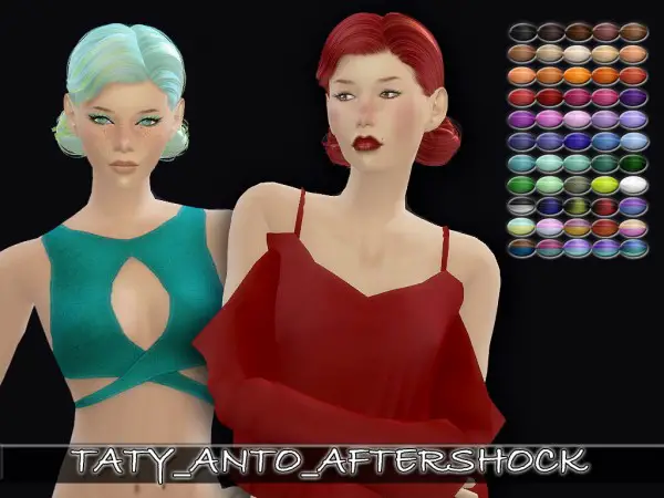 Simsworkshop: Anto`s Aftershock hair retextured by Taty for Sims 4