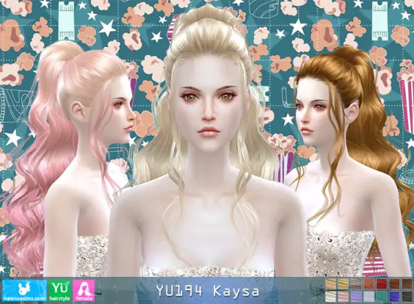 NewSea: Yu194 Kaysa hair for Sims 4