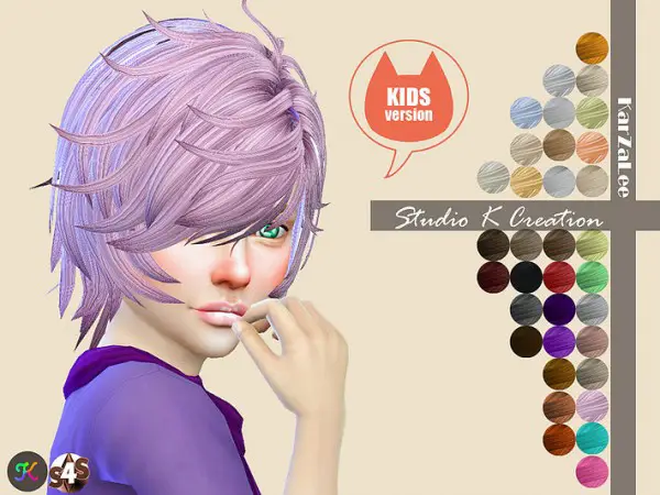 Studio K Creation: Animate hair Reiji 42 for Sims 4
