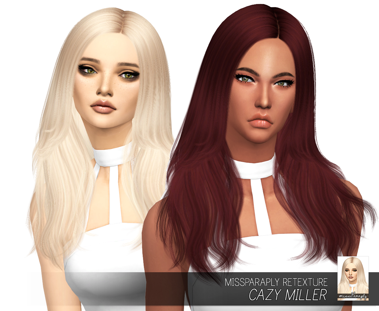 Sims 4 Hairs ~ Miss Paraply: Cazy Miller hair retextured