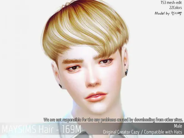 MAY Sims: May 169M hair retextured for Sims 4