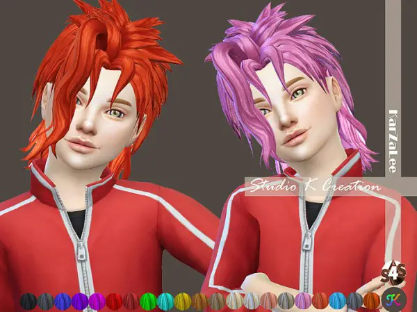 Studio K Creation: Animate hair 47   JOJO for kids for Sims 4