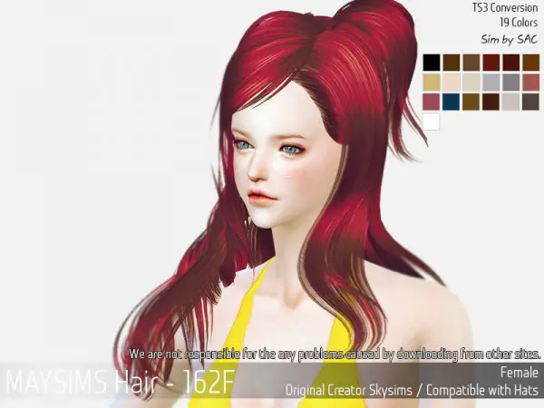 MAY Sims: Hair 162 F hair retextured for Sims 4