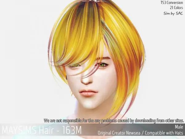 MAY Sims: May Hair 163 M for Sims 4