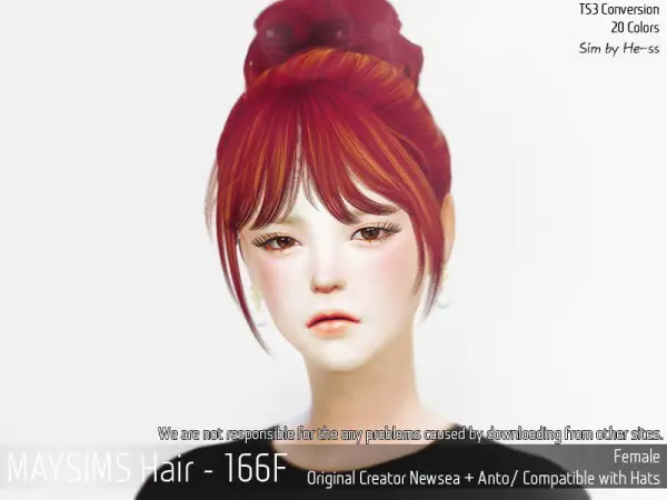 MAY Sims: May 166F hair retextured for Sims 4