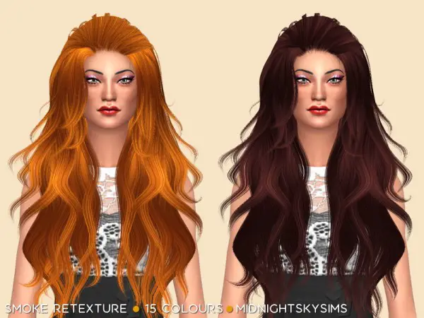 Simsworkshop: Smoke Natural Hair Retextured by midnightskysims for Sims 4