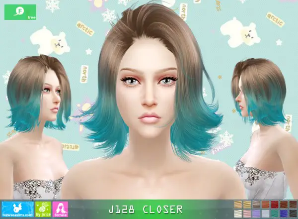 NewSea: J128 Closer hair for Sims 4