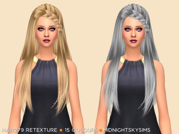Simsworkshop: Hair 279 natural color retextured by midnightskysims for Sims 4