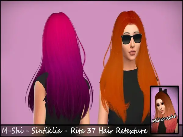 The Sims Resource: Sintiklia`s Rita 37 Hair Retextured by Mikerashi for Sims 4