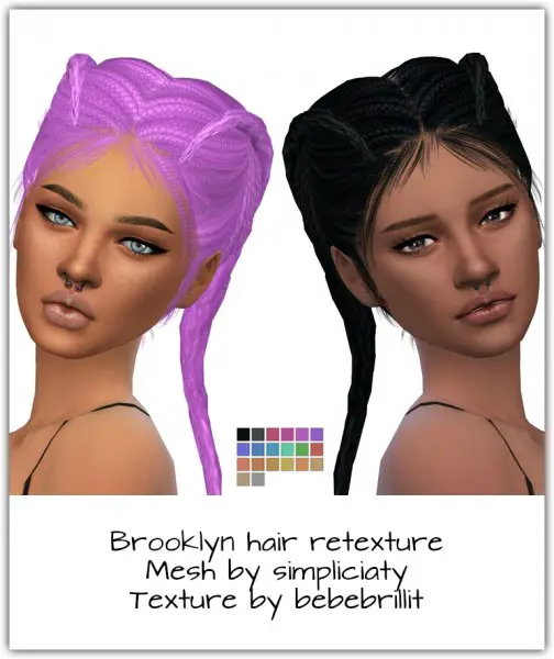 Simsworkshop: Brooklyn Hair Retextured by maimouth for Sims 4