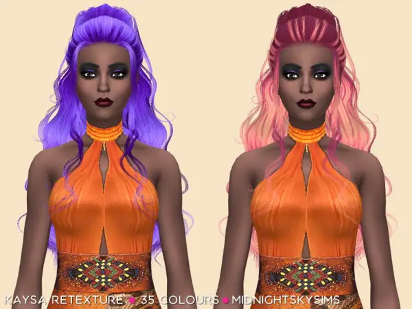 Simsworkshop: Kaysa unnatural hair retexture for Sims 4