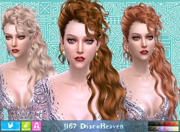 NewSea: J67 Disco Heaven hair for Sims 4