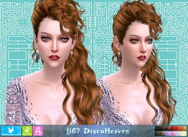 NewSea: J67 Disco Heaven hair for Sims 4