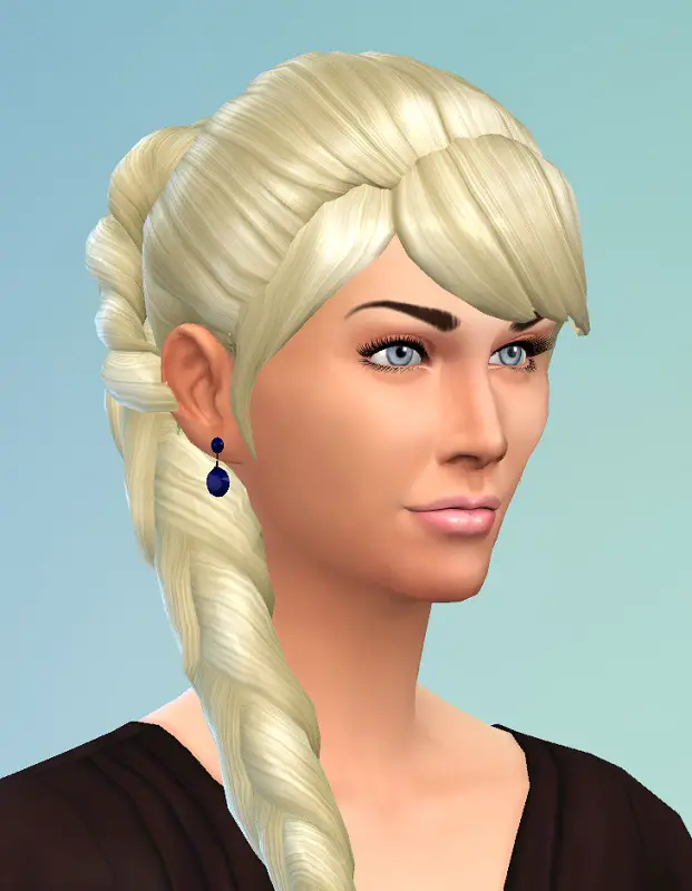 Sims 4 Hairs ~ Birksches sims blog: Braided Side Pigtail hair