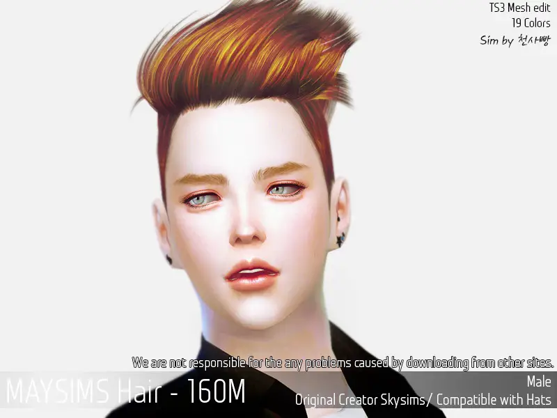 MAY Sims: May 160 M hair retextured - Sims 4 Hairs