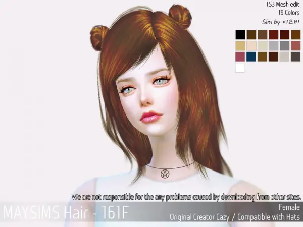 MAY Sims Sims: May Hair 161F for Sims 4