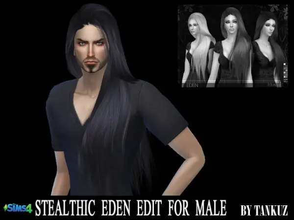 Tankuz: Stealthic`s Eden hair retextured for Sims 4