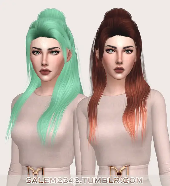 Salem2342: Anto`s Sinti Hair unnatural color retextured for Sims 4