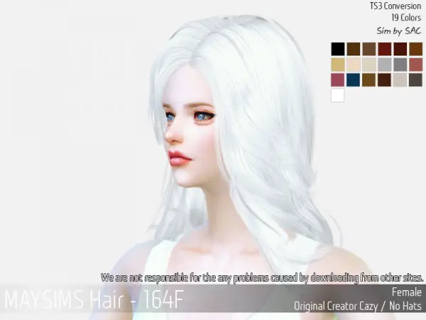 MAY Sims: May Hair 164F retextured for Sims 4