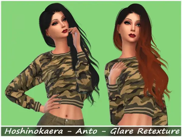 The Sims Resource: Anto`s Glare hair retextured by Hoshinokaera for Sims 4