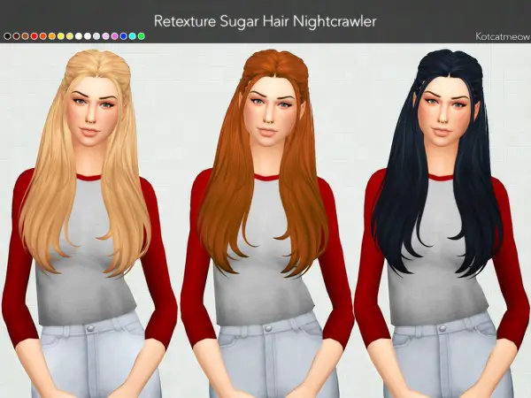 Kot Cat: Nightcrawler Sugar Hair Clayified for Sims 4