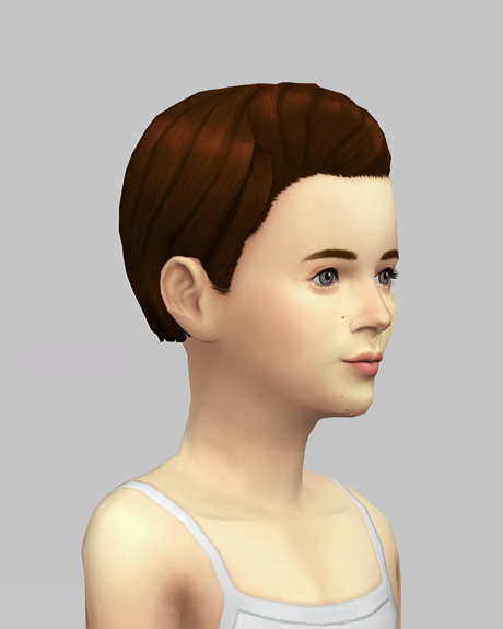 Rusty Nail: Med clipped back hair for girls for Sims 4