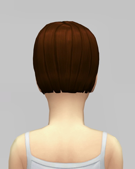 Rusty Nail: Med clipped back hair for girls for Sims 4