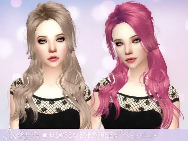 Aveira Sims 4: Butterfly`s 170, Newsea`s Evergreen and Vera, Stealthic Reprise hairs retextured for Sims 4