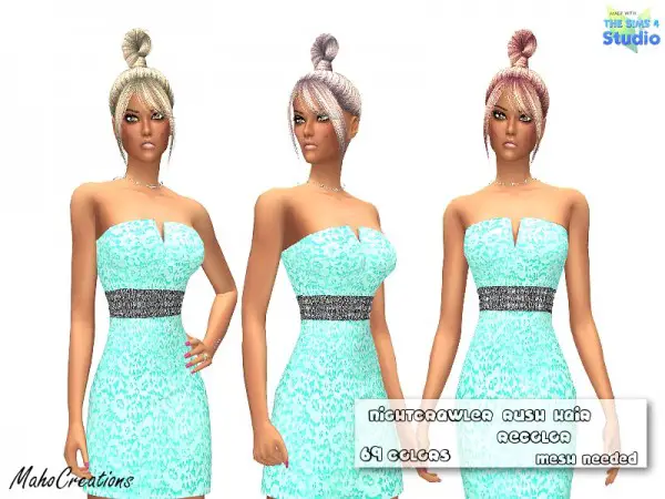 The Sims Resource: Nightcrawler`s Rush Hair Recolored by MahoCreations for Sims 4