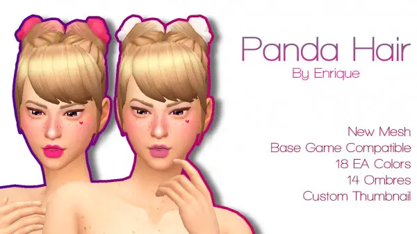 Enrique: Panda Hair for Sims 4