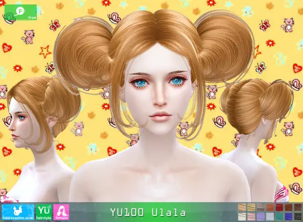 NewSea: YU100 Ulala hair for Sims 4