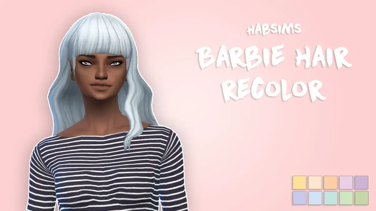 The Plumbob Architect: Barbie hair - 10 pastel recolors - Sims 4 Hairs