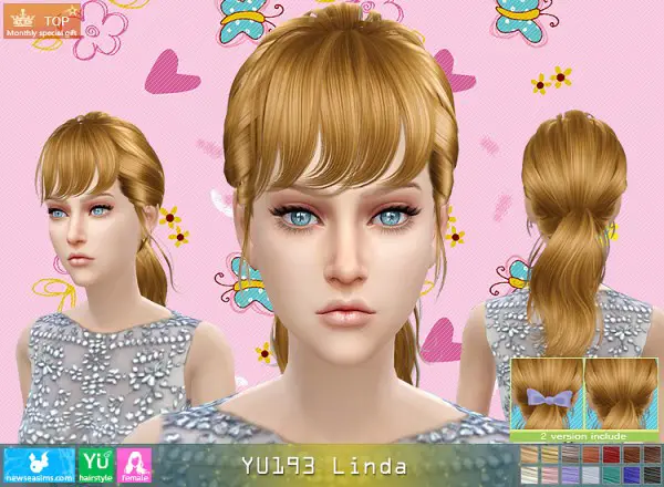 NewSea: YU193 Linda hair for Sims 4
