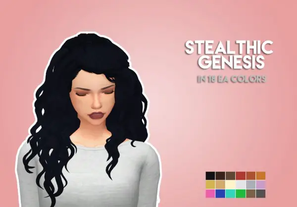 The Plumbob Architect: Stealthic’s Genesis Hair relored for Sims 4