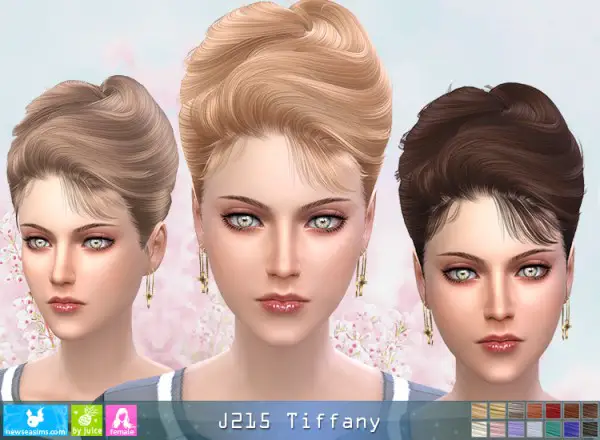 NewSea: J215 Tiffany hair for Sims 4