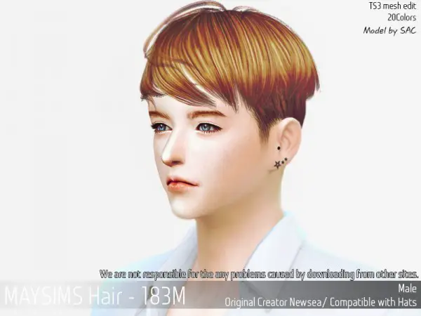 MAY Sims: May hair 183M for Sims 4