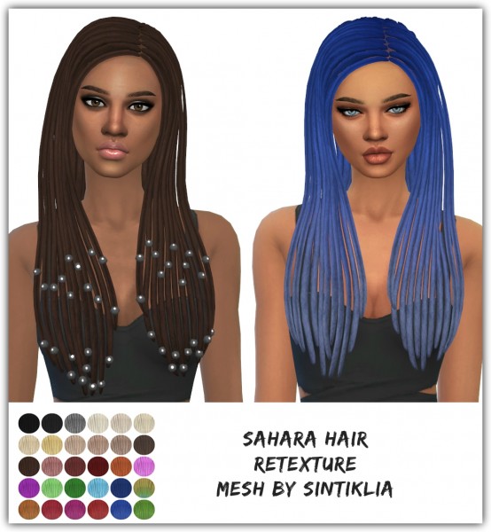 Simsworkshop: Sahara Hair Retextured by Maimouth for Sims 4
