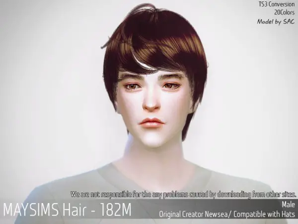 MAY Sims: May Hair 182M for Sims 4