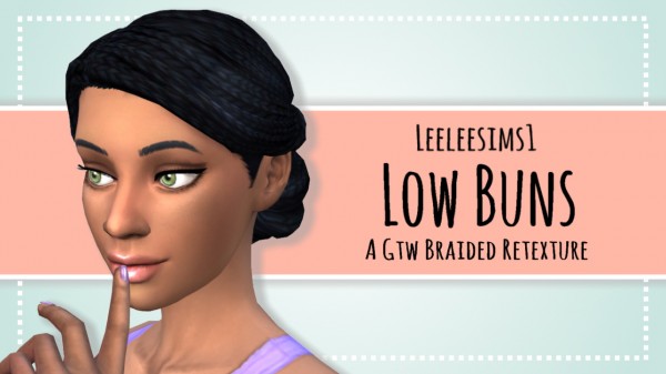 Leelee Sims: 900 Followers’ Gift   Braided hair retextured for Sims 4