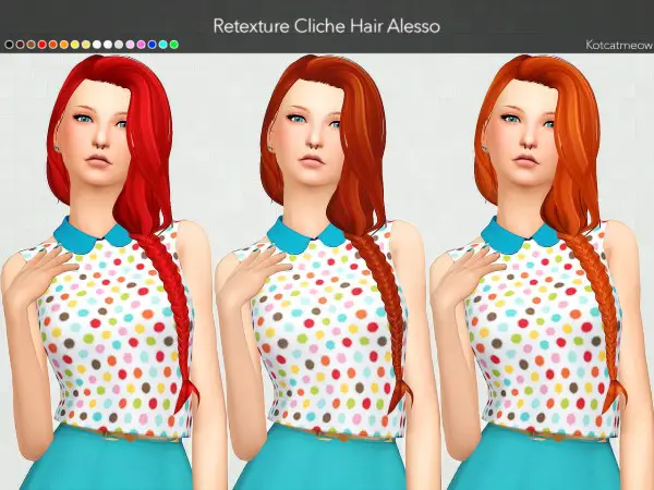 Kot Cat: +200 Followers gift! Alesso Cliche Hair and Newsea Mhysa Hair Clayified for Sims 4
