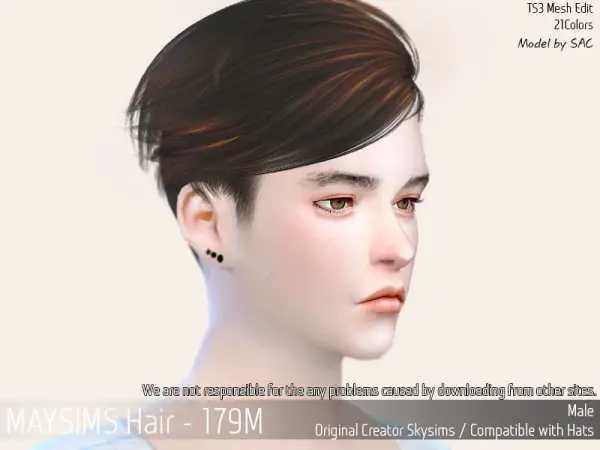 MAY Sims: May Hair 179 M for Sims 4