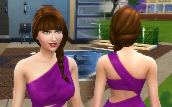 Mystufforigin: Braid Side With Bangs for Sims 4