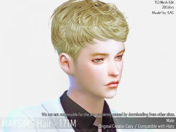MAY Sims: May Hair 171M for Sims 4